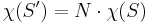 \chi(S') = N\cdot\chi(S) \,