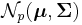 \mathcal{N}_p(\boldsymbol{\mu},{\mathbf \Sigma})