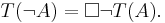 T(\neg A)=\Box\neg T(A).