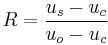  R= \frac{u_s-u_c}{u_o-u_c}