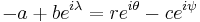 -a%2Bbe^{i\lambda}=re^{i\theta}-ce^{i\psi}\,