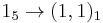 1_{5}\rightarrow (1,1)_1