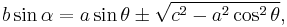 b\sin\alpha=a\sin\theta\pm\sqrt{c^2-a^2\cos^2\theta},\,