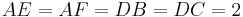 AE = AF = DB = DC = 2