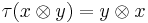 \tau(x \otimes y) = y\otimes x