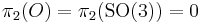 \pi_2(O) = \pi_2(\mbox{SO}(3)) = 0