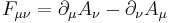 F_{\mu \nu}=\partial_{\mu} A_{\nu} - \partial_{\nu} A_{\mu}\,