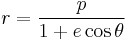 r = \frac{ p }{1 %2B e \cos \theta}