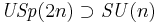 \mathit{USp}(2n) \supset \mathit{SU}(n)