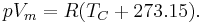 \ pV_m = R (T_C%2B273.15).