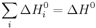 \sum_{i}^{}{\Delta H^0_i} = \Delta H^0 