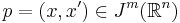 p=(x,x')\in J^m(\mathbb R^n)