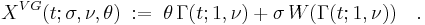 
 X^{VG}(t; \sigma, \nu, \theta) \;:=\; \theta \,\Gamma(t; 1, \nu) %2B \sigma\,W(\Gamma(t; 1, \nu))
\quad.
