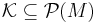 \mathcal{K} \subseteq \mathcal{P} (M)