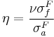  \eta = \frac{\nu \sigma_f^F}{\sigma_a^F} 