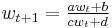 w_{t%2B1} = \tfrac{aw_t%2Bb}{cw_t%2Bd}