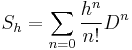  S_h = \sum_{n=0} {{h^n} \over {n!} }D^n 