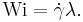 \text{Wi} = \dot{\gamma} \lambda.\,