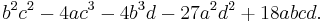 \,b^2c^2-4ac^3-4b^3d-27a^2d^2%2B18abcd.