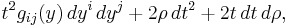 t^2 g_{ij}(y)\,dy^i\,dy^j%2B2\rho \, dt^2%2B2t\,dt\,d\rho,\, 