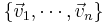 \{\vec{v}_1, \cdots, \vec{v}_n\}