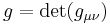 {g} = \det ({g}_{\mu \nu})