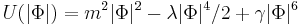 U(|\Phi|)=m^2|\Phi|^2-\lambda|\Phi|^4/2%2B\gamma|\Phi|^6