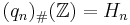 (q_n)_\# (\mathbb{Z}) = H_n