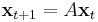 {\textbf{x}_{t%2B1}} = A\textbf{x}_t