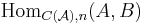 \mathrm{Hom}_{C(\mathcal A), n} (A, B)