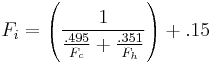 F_i=\left ( \frac{1}{\frac{.495}{F_c}%2B\frac{.351}{F_h}} \right )%2B.15 