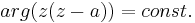 arg(z(z-a)) = const.