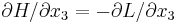 \partial H/\partial x_3=-\partial L/\partial x_3