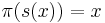 \pi(s(x))=x