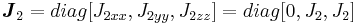 \boldsymbol{J}_2 = diag[J_{2xx},J_{2yy},J_{2zz}] = diag[0,J_{2},J_{2}]