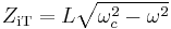 Z_\mathrm{iT}=L\sqrt{\omega_c^2-\omega^2}