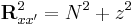 \mathbf{R}_{xx^{\prime }}^{2}=N^{2}%2Bz^{2}