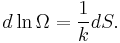 d \ln \Omega = \frac{1}{k} d S .