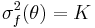 \sigma_f^{2}(\theta) = K