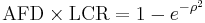 \mathrm{AFD} \times \mathrm{LCR} = 1 - e^{-\rho^2} 