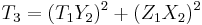 
T_3 = (T_1Y_2)^2  %2B  (Z_1X_2)^2
