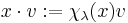 x\cdot v:=\chi_\lambda(x)v