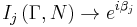 I_{j}\left( \Gamma ,N \right)\to e^{i\beta _{j}}