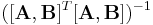  \mathbf ([\mathbf A, \mathbf B]^T [\mathbf A, \mathbf B])^{-1}