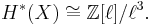 H^*(X) \cong \mathbb{Z}[\ell] / \ell^3.