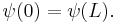  \psi (0)=\psi (L). \,\! 