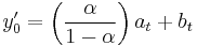 y'_0=\left(\frac{\alpha}{1-\alpha}\right)a_t%2Bb_t