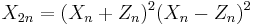 
X_{2n} = (X_n%2BZ_n)^2(X_n-Z_n)^2
