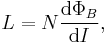  L = N \frac{\mathrm{d}\Phi_B}{\mathrm{d} I} ,\,\!