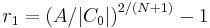 r_1 = \left( A / |C_0| \right) ^{2/(N%2B1)} - 1 